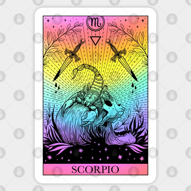 Zodiac sign tarot card Scorpio Sticker by OccultOmaStore